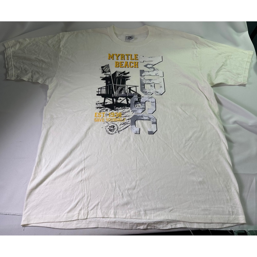 Vintage Authentic Pigment Myrtle Beach‎ T Shirt 2XL Lifeguard Tower Garment Dyed